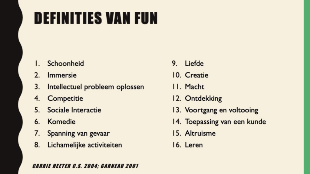 Plaatje met 16 definities van 'fun'